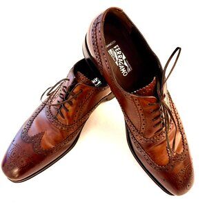 Some of the nicest Ferragamo men's wingtip lace up shoes you'll find.